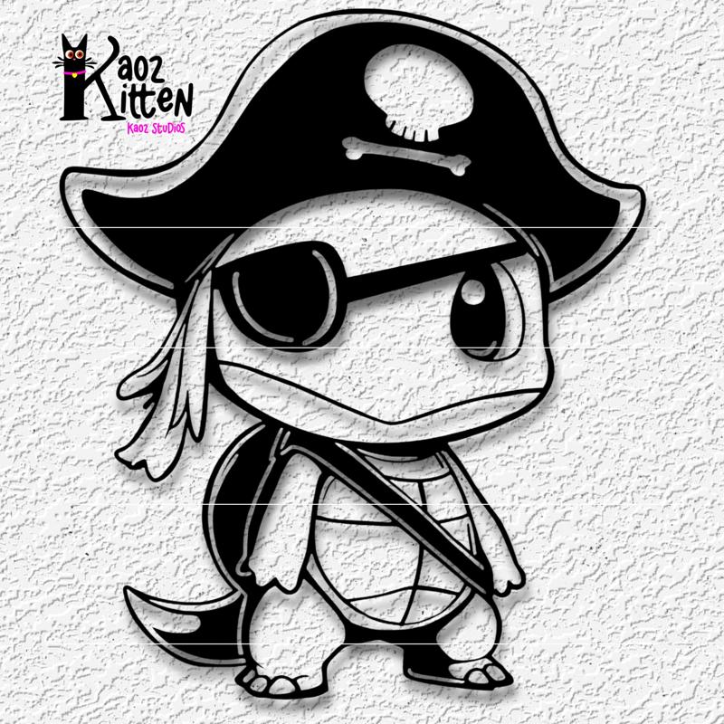 pirate squirtle wall art pokemon decor