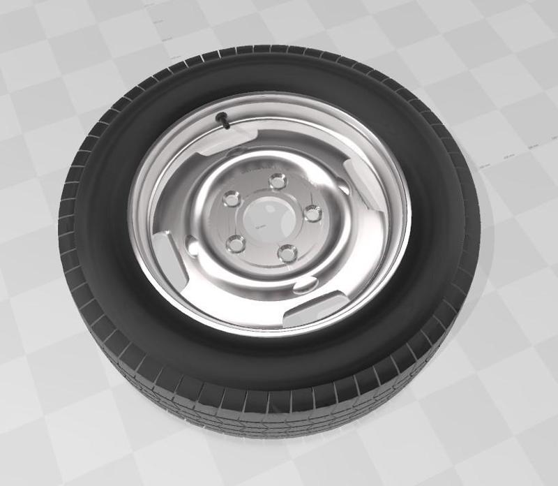 Five Bolt Steel Wheel Rim and Tire