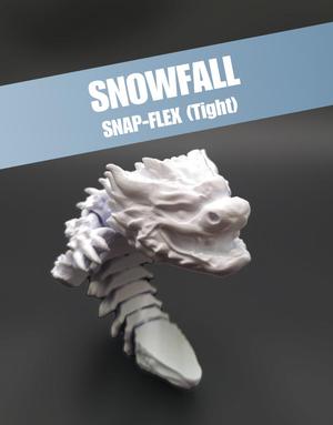 Snowfall, Winter Dragon Child - Articulated Dragon Snap-Flex Fidget (Tight Joints)