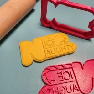 Naughty Nice cookie / fondant / Play-Doh cutter & stamp