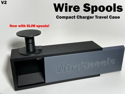 Wire Spools Compact Charger Travel Case