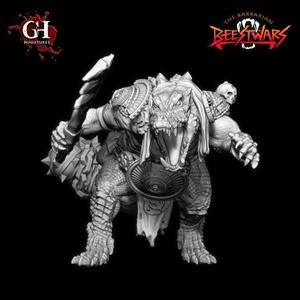 Croc03 Crocman with mace tail (pre-supported)