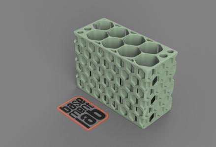 Modular Honeycomb Battery Pack Holder x8 AA (18650) mod.2 - Pacco modulare x8 batterie AA