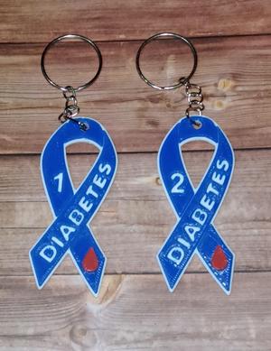 Llaveros de diabetes tipo 1 y tipo 2