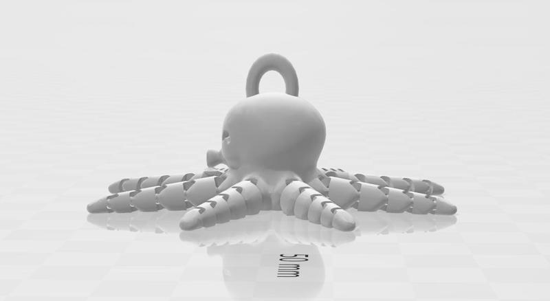 Articulated octopus keychian