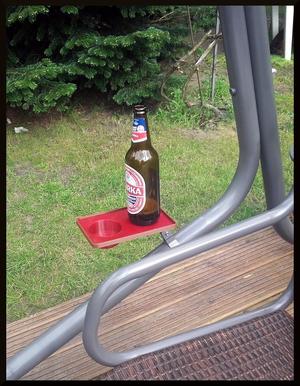 Garden bench/swing coffee (or beer) table