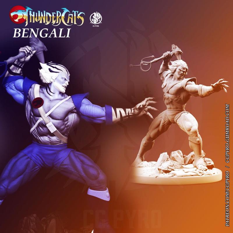 Download Free Bengali Thundercats STL files 3D printing collectibles fanarts by CG Pyro