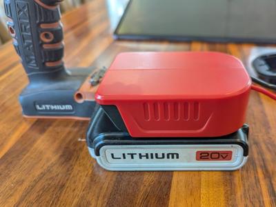 Black and Decker 20V tool battery adapter
