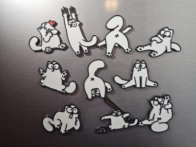 Simon's cat fridge magnets colors + magnet hole