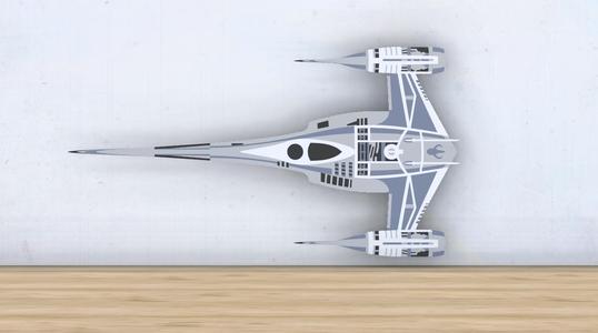 N-1 starfighter Mandalorian - Layered - Wall Art