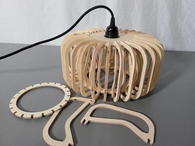 Wooden CNC Cut Round Chandelier