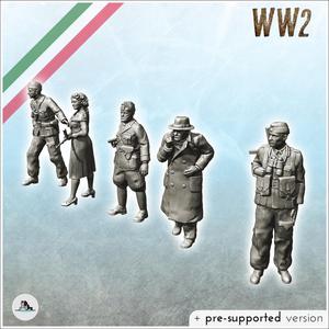 Characters of the escape of Benito Mussolini (Gran Sasso raid) with Otto Skorzeny - World War Two Second Front Campaign Tabletop Mini