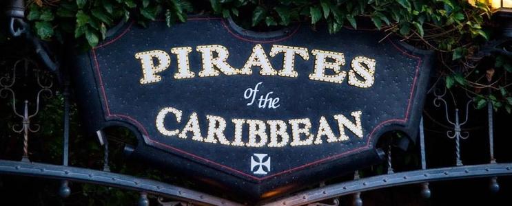 Disneyland Pirates of the Carribean Ride sign (letters)