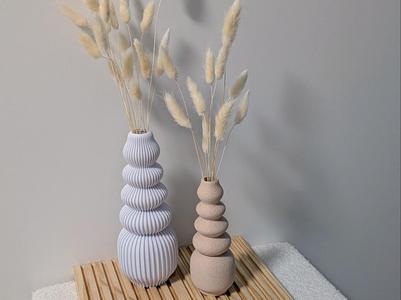 Ribbed & Textured Stacked Bobble Vases