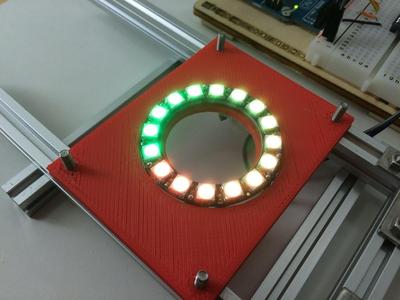 NeoPixel 16 RGB LED Ring - Mounting Plate for Makerbeam T-Slot System