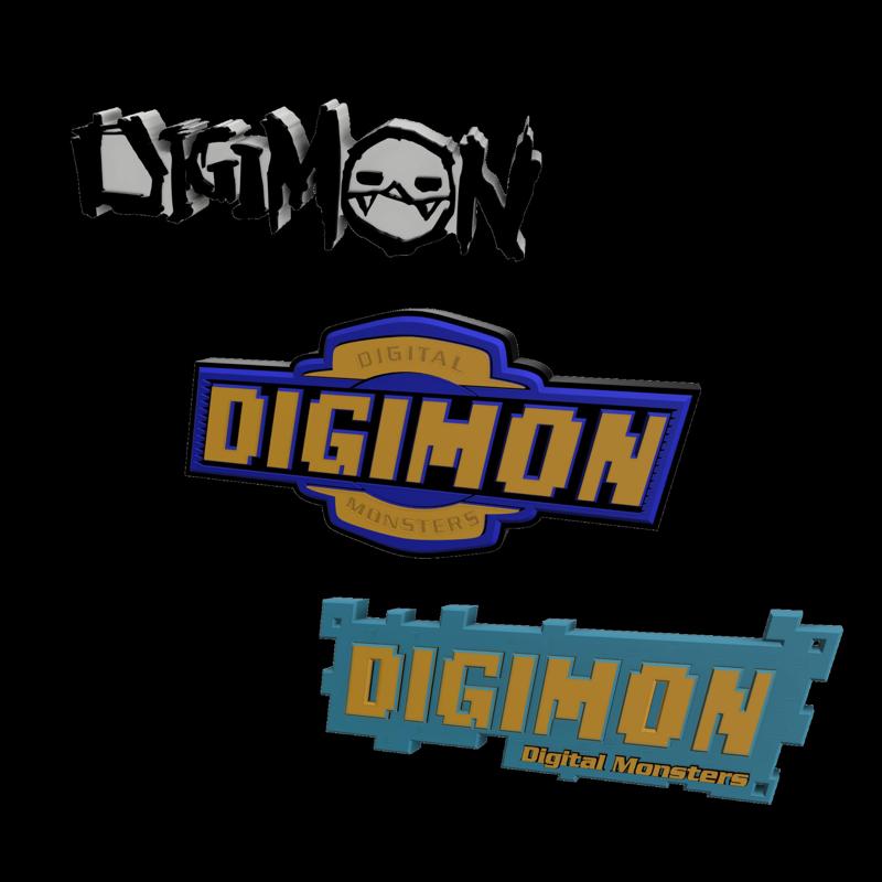 3D MULTICOLOR LOGO/SIGN - Digimon (Three Variations)