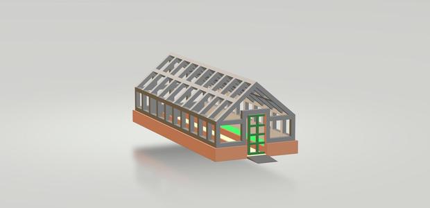 H0 scale greenhouse.