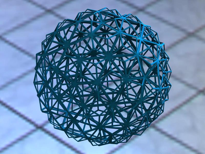 Wireframe Shape Triangulated Ball