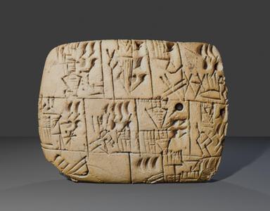 Replica of Proto-Cuneiform Tablet - Beer Rationing Record