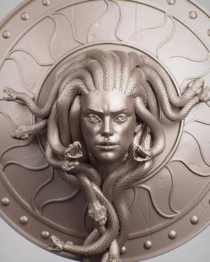 Meduza shield with medusa head
