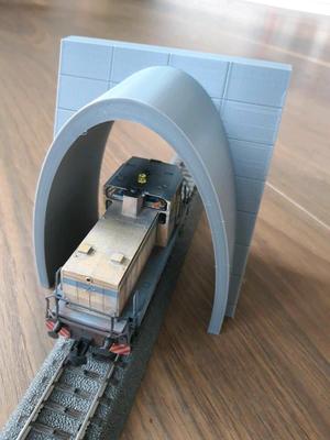 Modern tunnel portal for model railroad H0