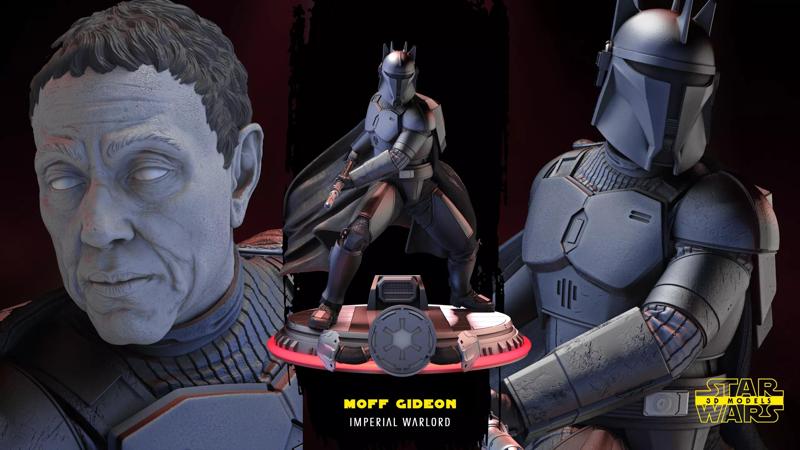 Moff Gideon Sculpture Star Wars 3D Models Ready for 3D printing