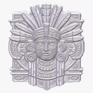 Mayan Warrior 1 basrelief for 3D printing