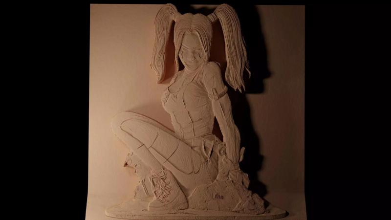 Harley Quinn DC CNC 3d Print High Relief Sand Casting