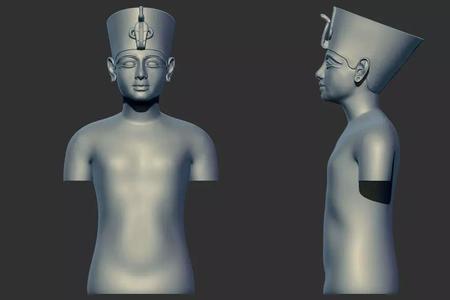 Mannequin bust of Tutankhamun  v2 3D Printable model