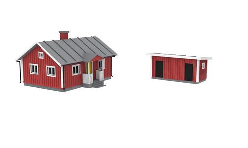 Small typcial swedish cottage in scale 1:87