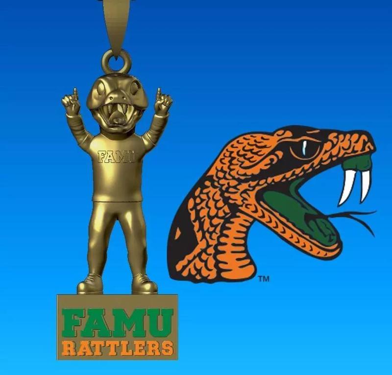 NCAA -  Necklaces Florida AM Rattlers foot - Hanging Figurine