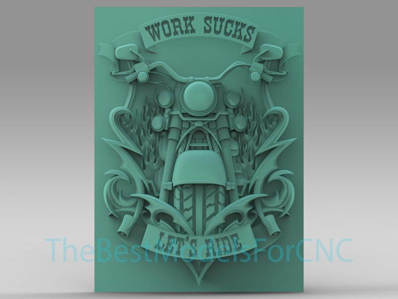 3D Model STL File for CNC Router Laser & 3D Printer Motorcycle Shield