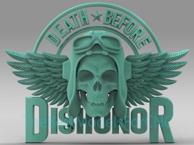 3D Model STL File for CNC Router Laser & 3D Printer Death Before Dishonor