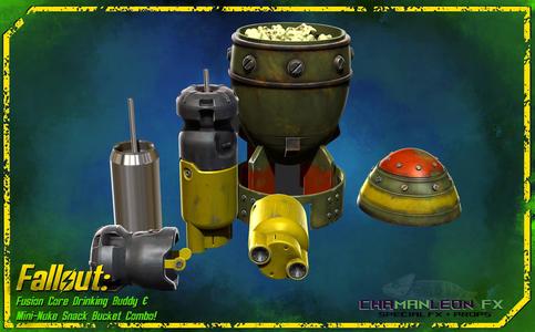 Fallout 4 Fusion Core and Mini Nuke Snack Bucket Combo