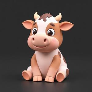 Cute Little Cow – 3D Model of an Adorable Miniature Cow