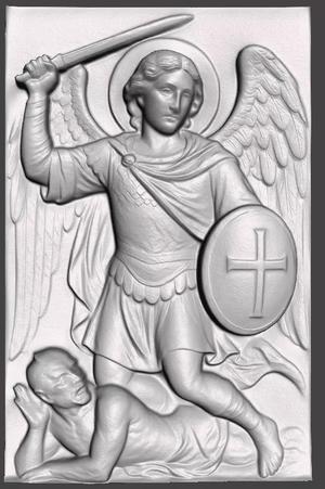 Archangel Michael Relief Icon for CNC or 3D print model