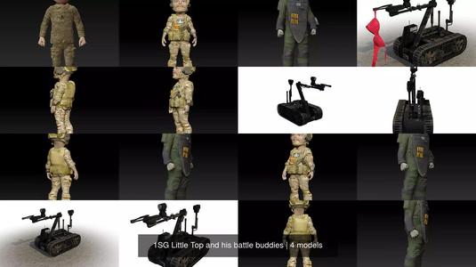 1SG Little Top and his battle buddies 3D Model Collection