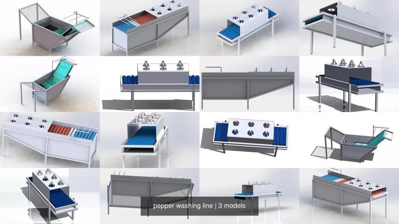 pepper washing line 3D Model Collection