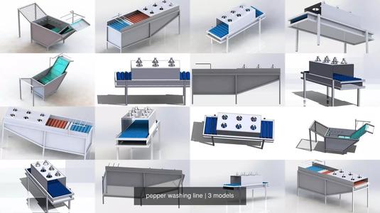 pepper washing line 3D Model Collection