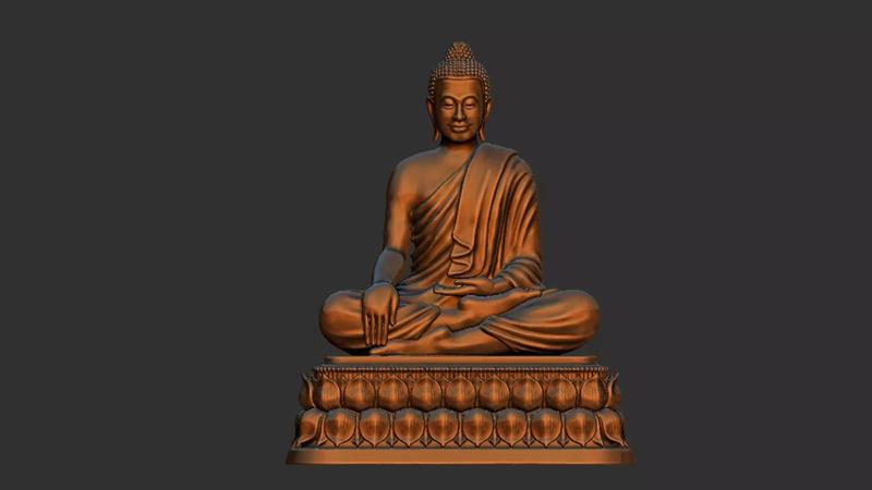 Asian Buddha statues for 3D printing Model
