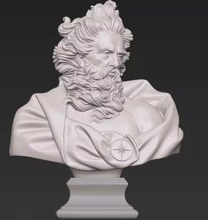 Poseidon Bust 3d print model