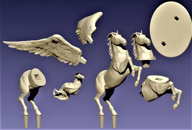 Pegasus 3D print model statue of horse with wings