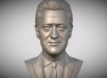 President Bill Clinton bust 3D printing ready stl obj formats