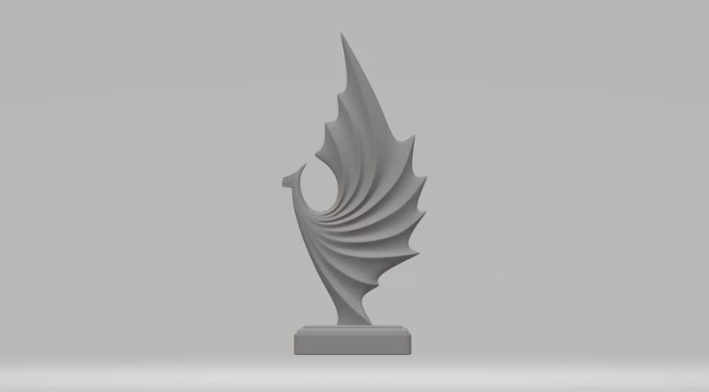 Phoenix statue of bird with wings