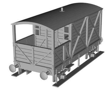 GWR 1886 brake van wooden chassis frame 1/76 scale
