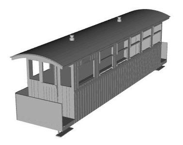 Rye and Camber Tramways Composite Coach 1914 condition 1/55 scale
