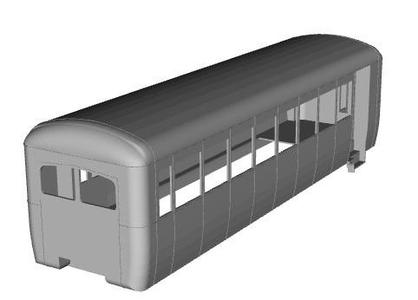 West Clare railcar trailer coach 1/100 scale