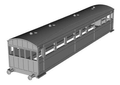 LMR/KESR Pickering bogie saloon coach 1/87 scale