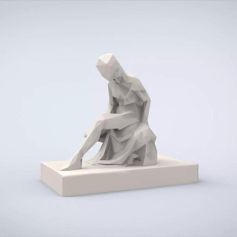 Printable Bather Lowpoly Style