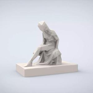 Printable Bather Lowpoly Style